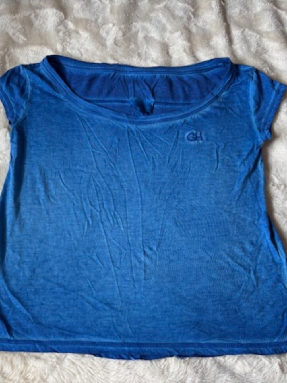 Gilly Hicks Sydney Ladies/Juniors Blue Crew Neck T-Shirt Cap Sleeve Size Small